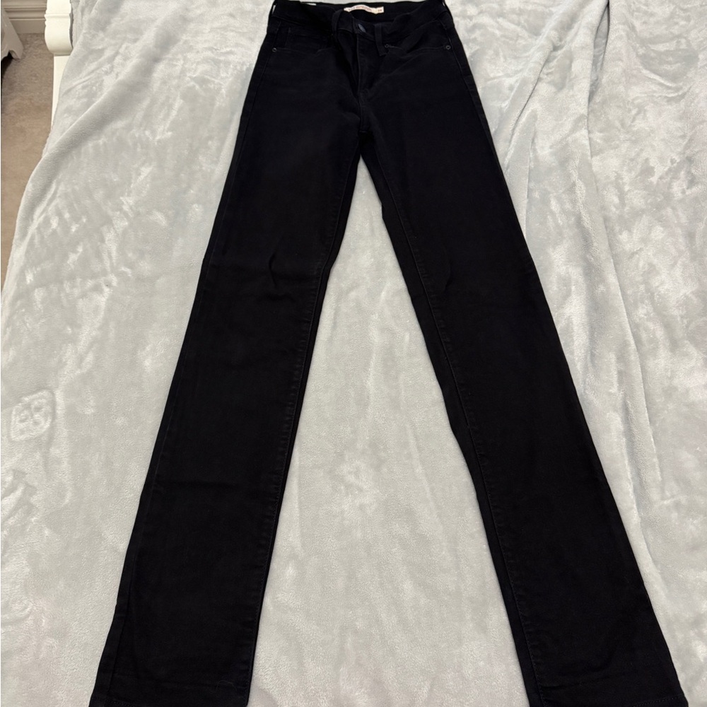 levi’s straight black jeans 724